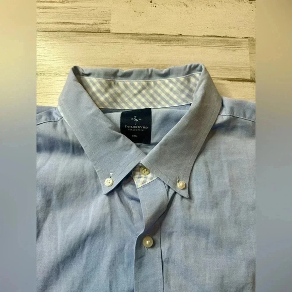 TAILORBYRD Shirt Mens XXl Long Sleeve Button Down Light Blue Solid - Picture 6 of 14